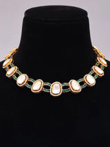 Green Meenakari Links Sterling Silver Necklace Set