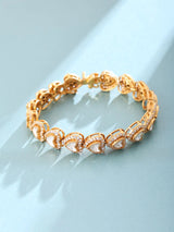 Heart Motif Sterling Silver Tennis Bracelet