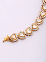 Heart Motif Sterling Silver Tennis Bracelet