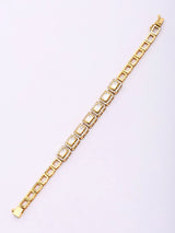 Rectangle Zircon Studded Sterling Silver Tennis Bracelet