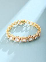 Zircon Tennis Bracelet in Sterling Silver with Mixed Cut Stones