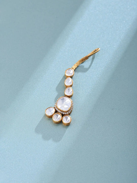 Zircon Studded Sterling Silver Maang Tikka