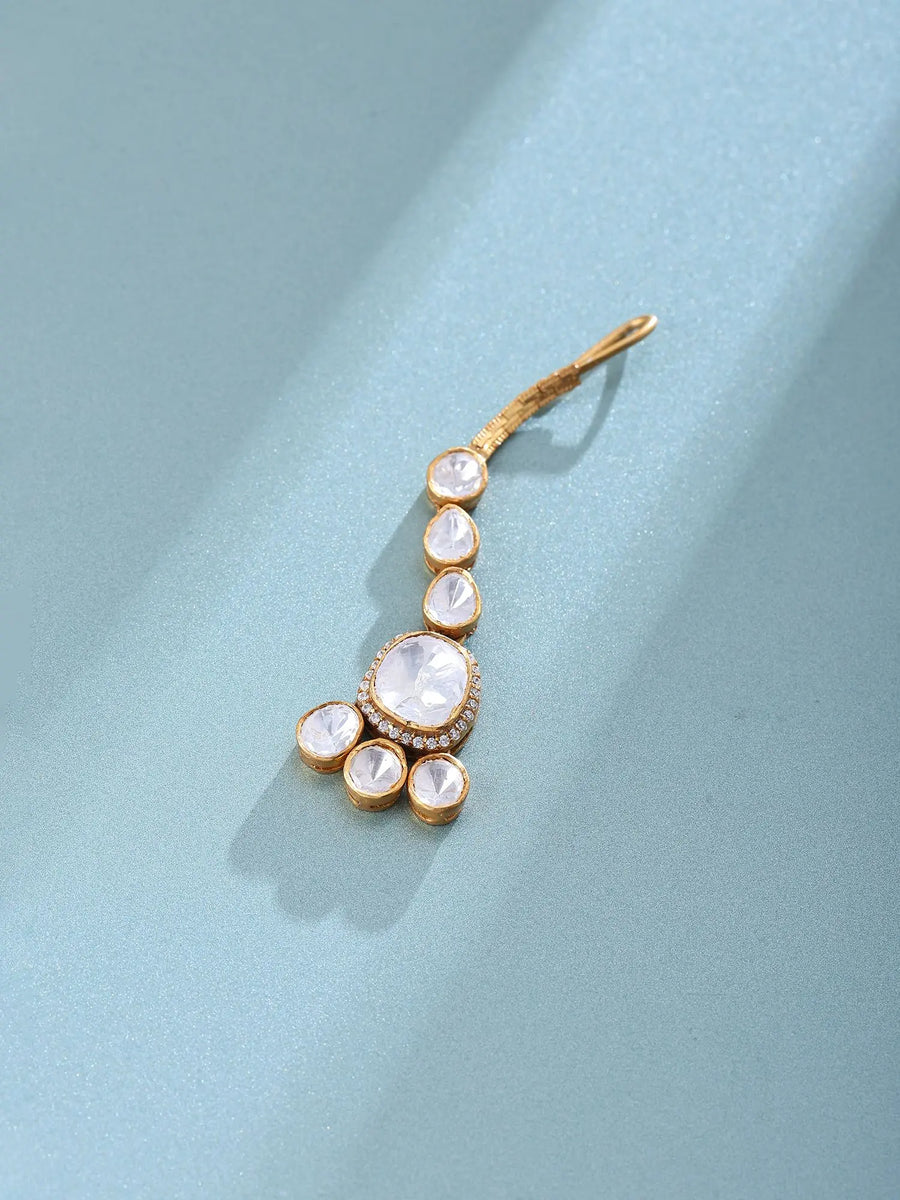 Zircon Studded Sterling Silver Maang Tikka