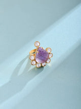 Amethyst Sterling Silver Adjustable Ring