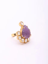 Amethyst Sterling Silver Adjustable Ring