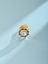 Star Motif Stone Studded Adjustable 925 Sterling Silver Ring