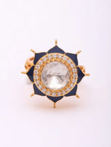 Star Motif Stone Studded Adjustable 925 Sterling Silver Ring