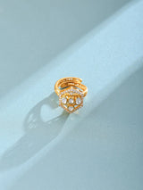 Hexagonal Cut Stone Sterling Silver Adjustable Ring