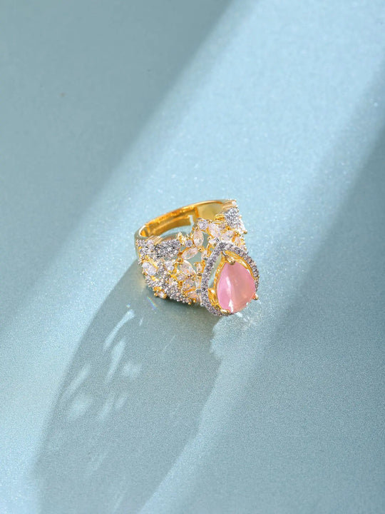 Stone Studded Sterling Silver Statement Ring