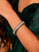 Moissanite Studded Sterling Silver Bangles (Pair)
