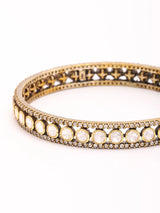 Moissanite Studded Sterling Silver Bangles (Pair)