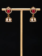 Kundan Moissanite Sterling Silver Jhumka Earrings
