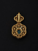 Floral Blue Stone Sterling Silver Brooch
