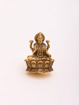 Seated Goddess Lakshmi Temple Sterling Silver Adjustable Ring