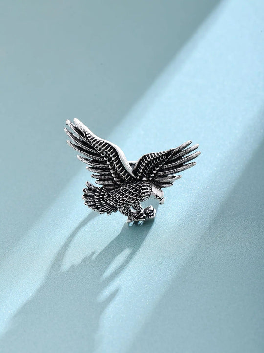 Superfine Eagle Motif Sterling Silver Adjustable Ring