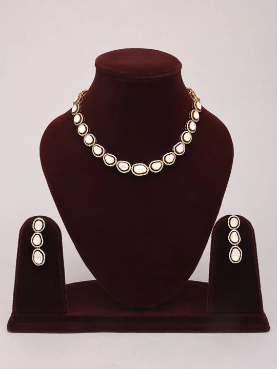 Uneven Cut Moissanite Sterling Silver Necklace and Earrings Set