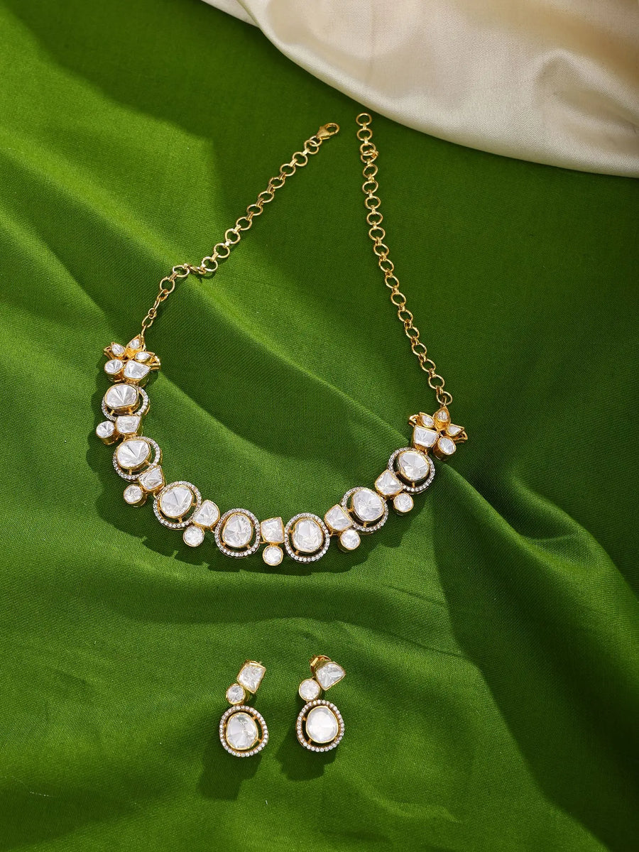Moissanite Sterling Silver Necklace and Earrings Set