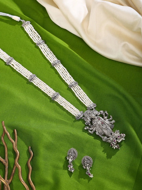 Panch Mukhi Ganesha Multi Strand Sterling Silver Necklace Set