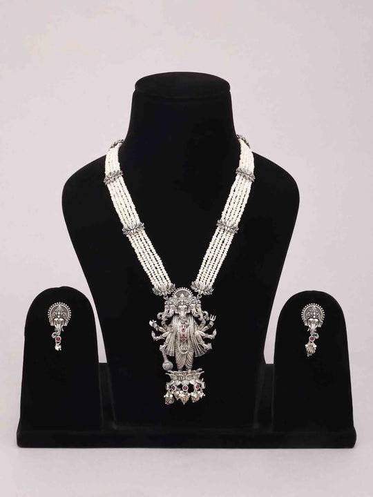 Panch Mukhi Ganesha Multi Strand Sterling Silver Necklace Set