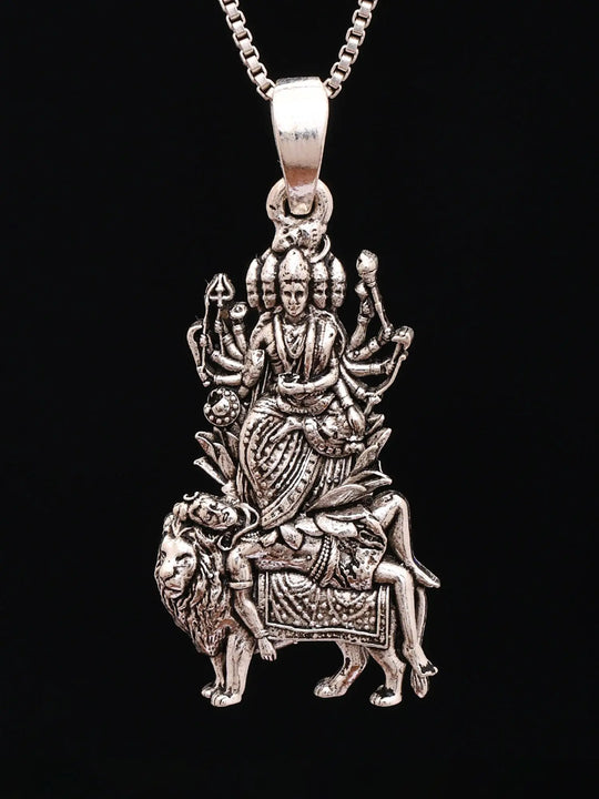 Goddess Durga Kali Gayatri Sterling Silver Pendant
