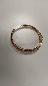 Pink and Green American Diamond Brass Bangles