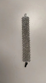 Golden Brass Statement Bracelet with Zircon Stones