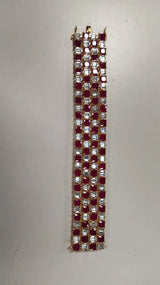 Square Cut Stone Studded Brass Statement Bracelet