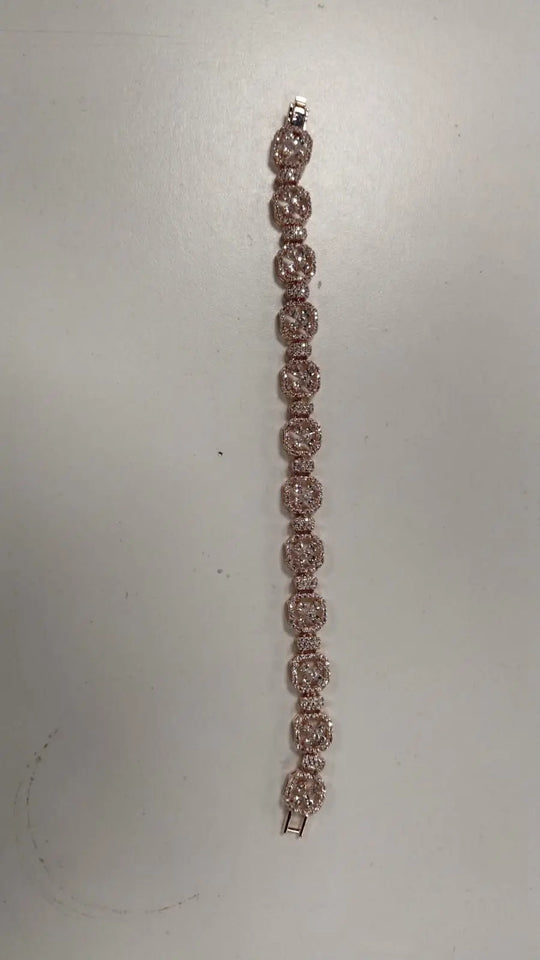 Cubic Zirconia Stone Studded Brass Tennis Bracelet