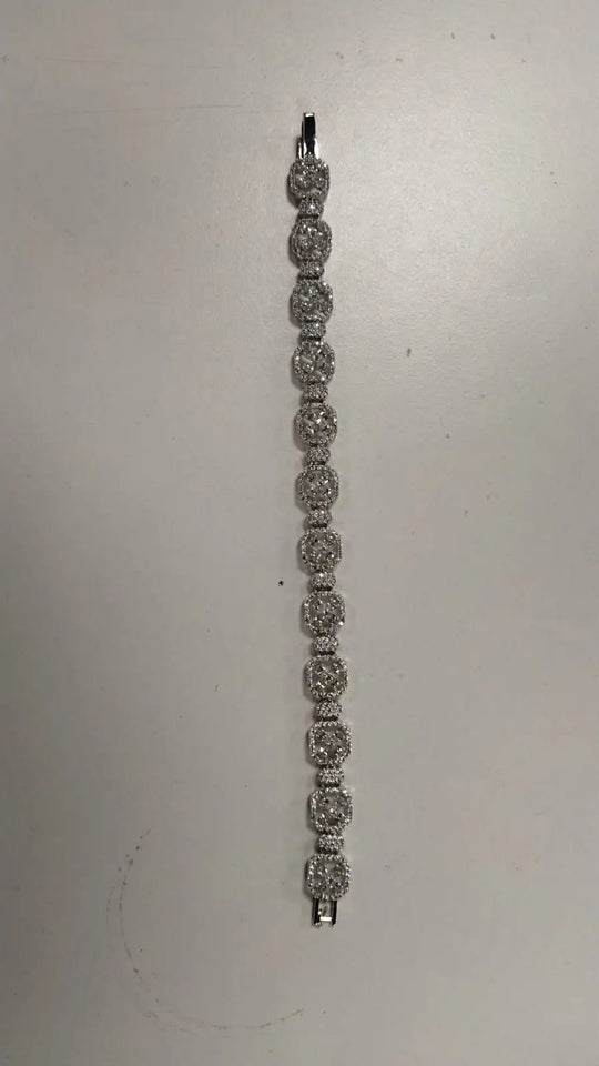 Cubic Zirconia Stone Studded Brass Tennis Bracelet