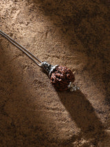 Five Mukhi Rudraksha and Lord Shiva Sterling Silver Pendant