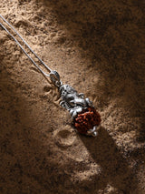 Five Mukhi Rudraksha Sterling Silver Ganesha Pendant