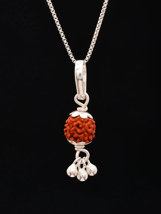 Five Mukhi Rudraksha Sterling Silver Pendant