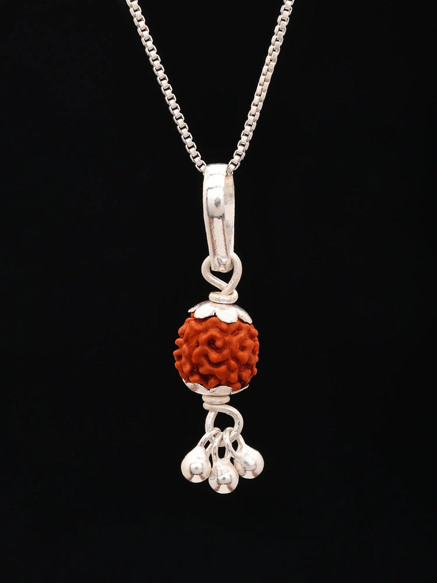Five Mukhi Rudraksha Sterling Silver Pendant