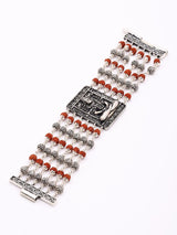 Five Mukhi Rudraksha Multistrand Sterling Silver Bracelet
