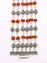 Five Mukhi Rudraksha Multistrand Sterling Silver Bracelet