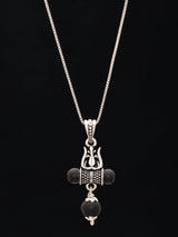 Trishul Damru and Karungali Sterling Silver Pendant