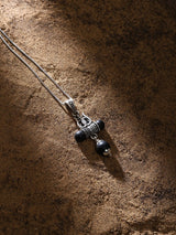 Trishul Damru and Karungali Sterling Silver Pendant