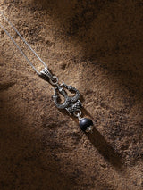 Trishul Damru and Karungali Sterling Silver Pendant