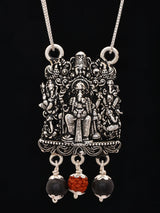 Sterling Silver Lord Ganesha Pendant with Karungali Rudraksha