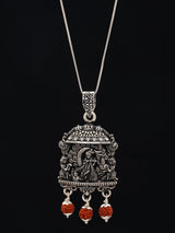 Fluting Krishna Karungali Rudraksha Sterling Silver Pendant