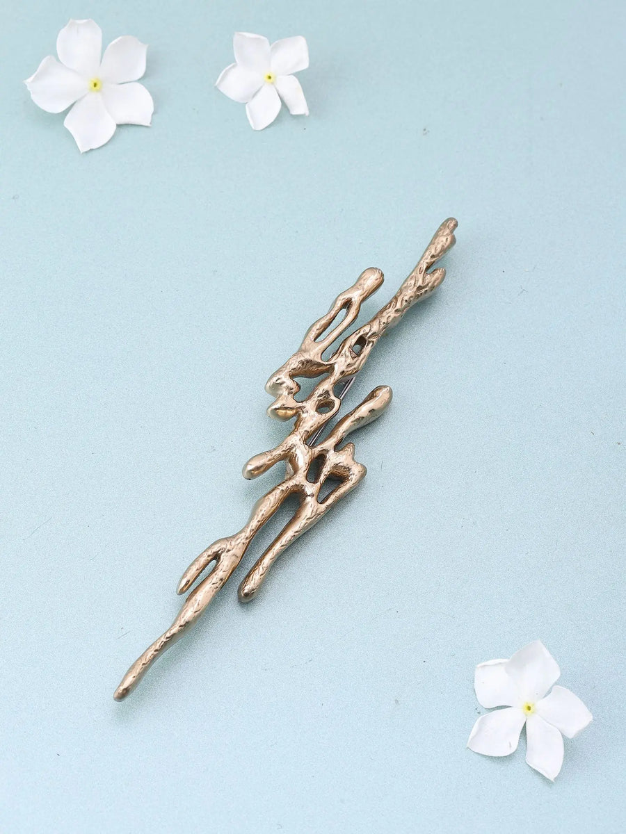 Thunderbolt Motif Antique Brass Brooch