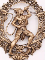 Hanuman Blowing the Shankha Brass Brooch