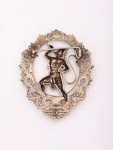 Hanuman Blowing the Shankha Brass Brooch