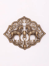 Antique Brass Twin Horse Brooch