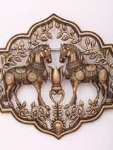 Antique Brass Twin Horse Brooch