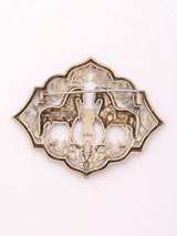 Antique Brass Twin Horse Brooch