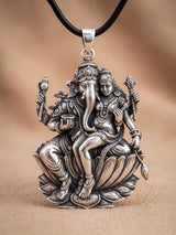 Ucchista Ganapati Antique Finish Sterling Silver Pendant