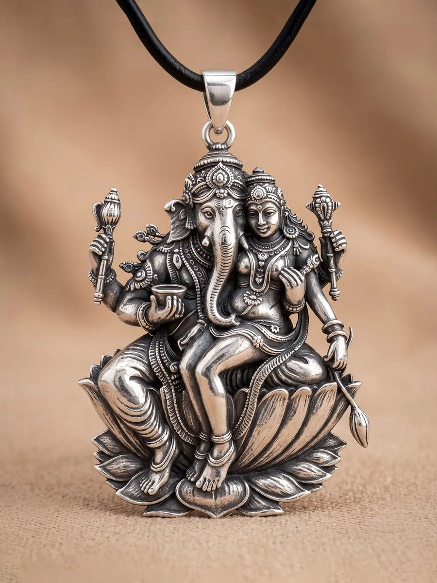 Ucchista Ganapati Antique Finish Sterling Silver Pendant