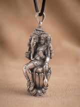 Ucchista Ganapati Antique Finish Sterling Silver Pendant