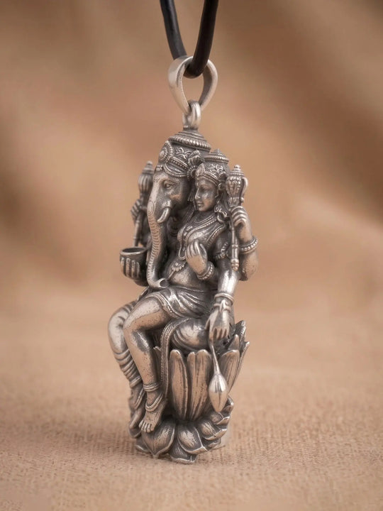 Ucchista Ganapati Antique Finish Sterling Silver Pendant